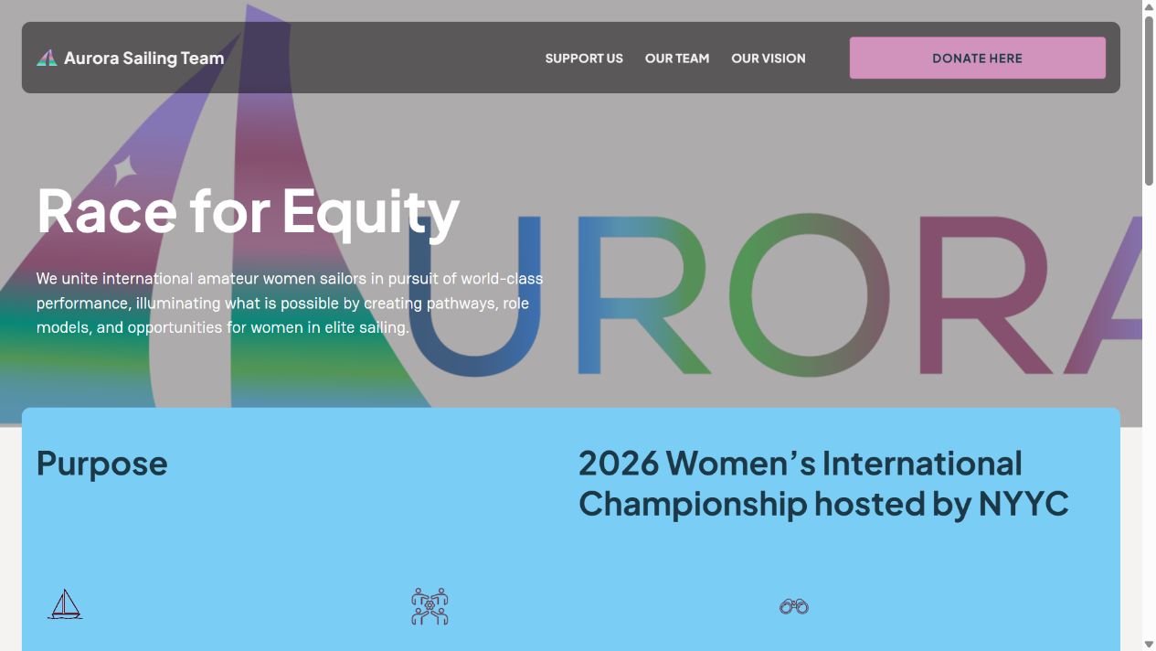 Team Aurora website preview